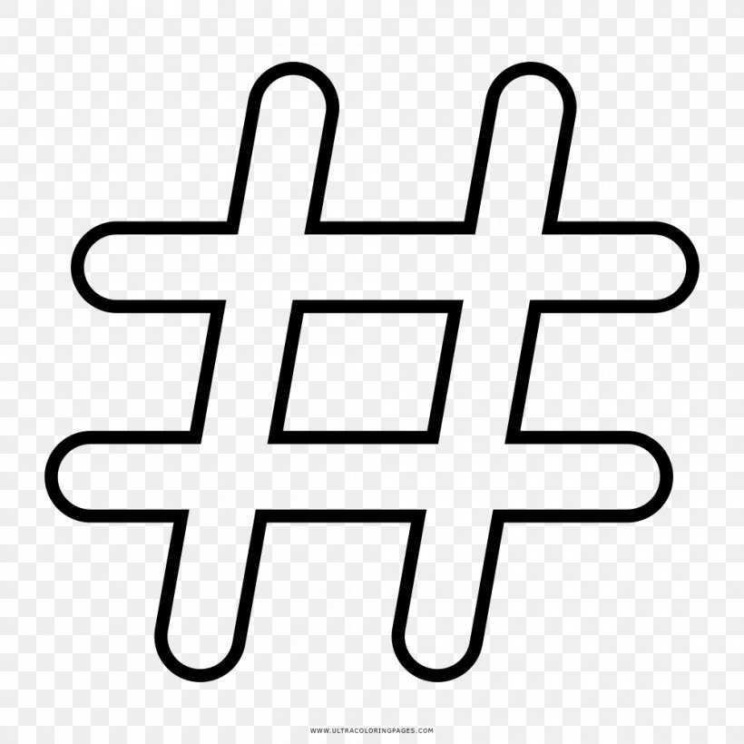 Drawing Hashtag Coloring Book Printing Clip Art, PNG, 1000x1000px, Drawing, Area, Black And White, Coloring Book, Hash Function Download Free