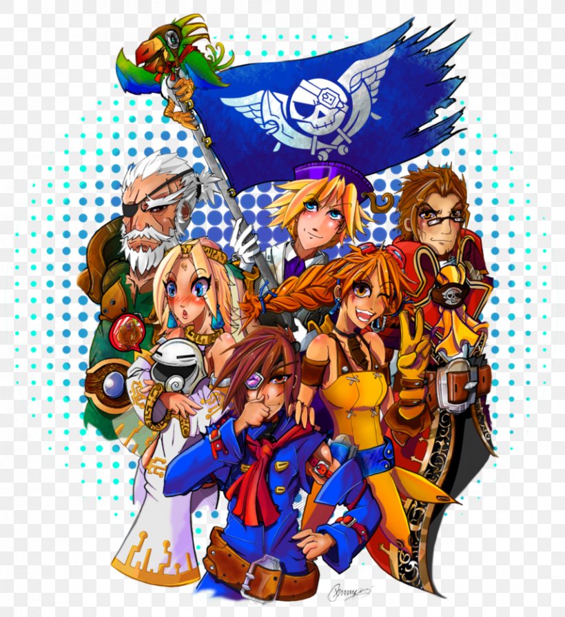 Skies Of Arcadia Legends GameCube Overworks Fan Art, PNG, 855x934px, Watercolor, Cartoon, Flower, Frame, Heart Download Free