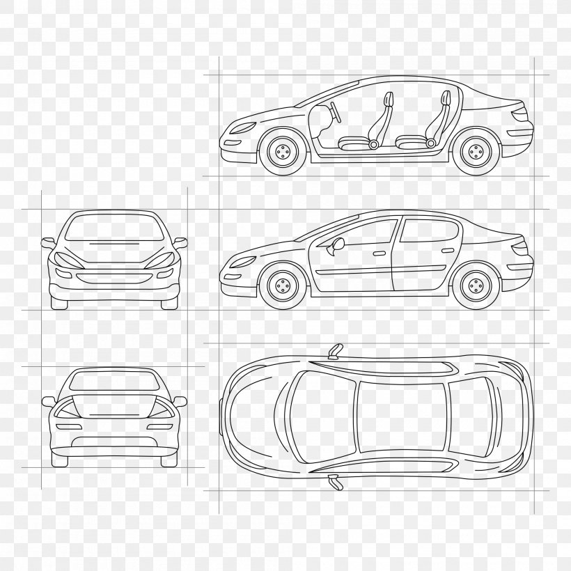 Car Icon, PNG, 2000x2000px, Car, Area, Artwork, Automotive Design, Black And White Download Free