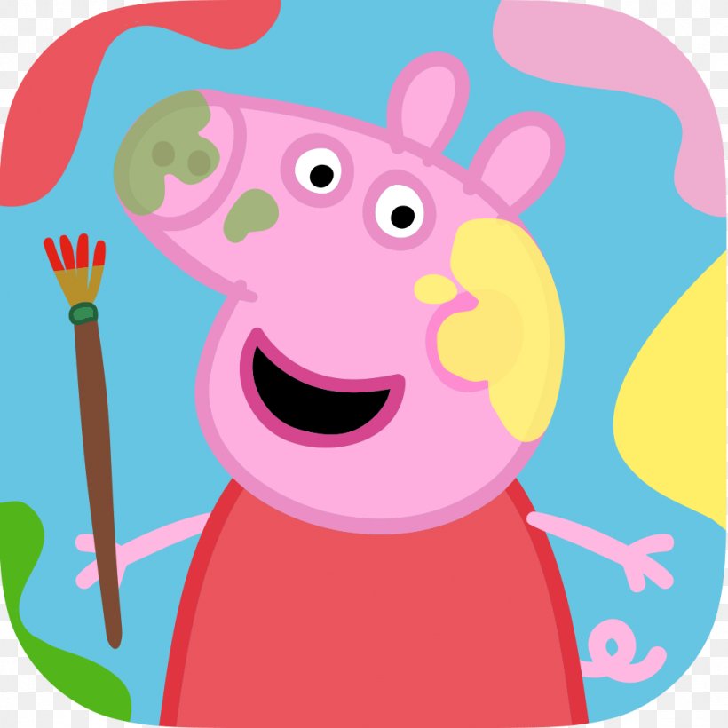 Peppa Pig: Paintbox Peppa Pig: Holiday Android Drawing Download, PNG,  1024x1024px, Watercolor, Cartoon, Flower, Frame, Heart