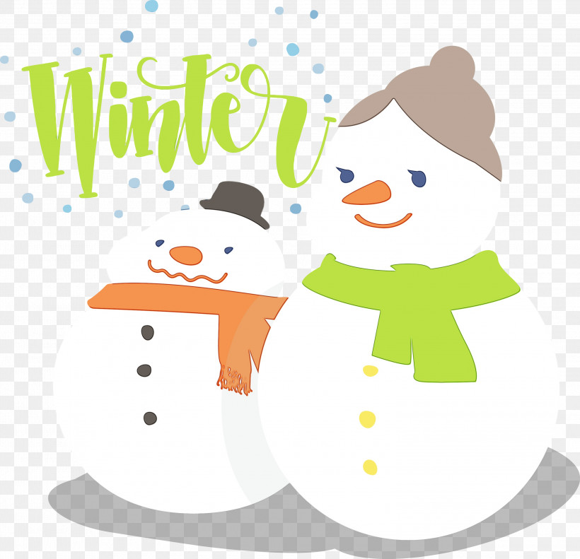 Snowman, PNG, 3000x2897px, Hello Winter, Cartoon, Character, Drawing, Logo Download Free