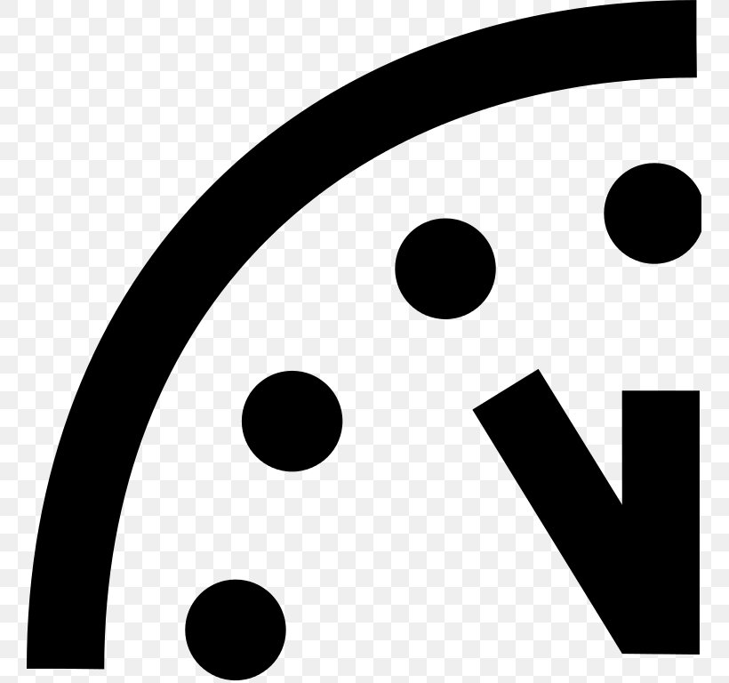 Atomic Clock Doomsday Clock Time, PNG, 759x768px, Atomic Clock, Atom, Black And White, Brand, Bulletin Of The Atomic Scientists Download Free