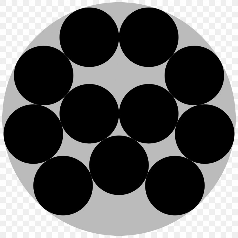 Circle Packing In A Circle Packing Problems Disk, PNG, 1024x1024px, Circle Packing In A Circle, Black, Black And White, Circle Packing, Cross Section Download Free