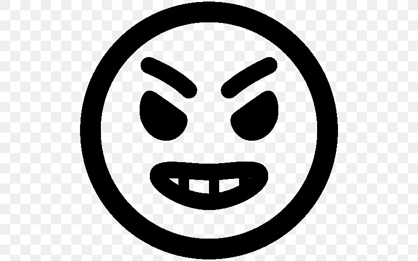 Emoticon Smiley, PNG, 512x512px, Emoticon, Anger, Black And White, Emoji, Face Download Free