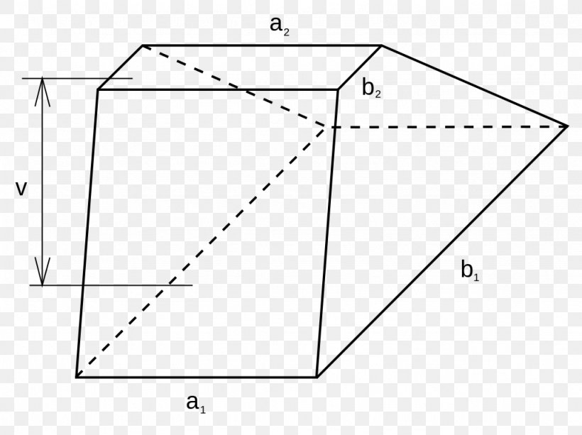 Prismatoid Triangle Base Trapezoid Polygon, PNG, 1024x766px, Prismatoid, Area, Base, Black And White, Diagram Download Free