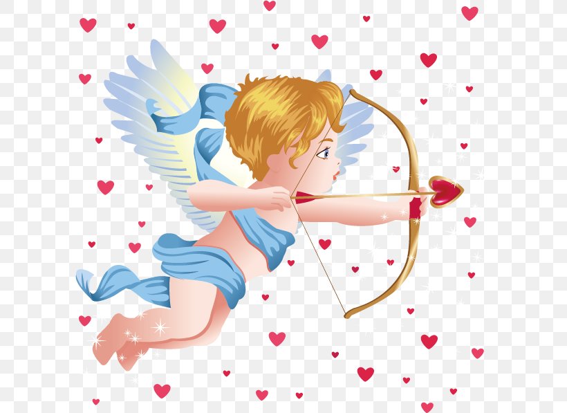 Cupids Bow Angel Love Clip Art, PNG, 601x597px, Watercolor, Cartoon, Flower, Frame, Heart Download Free