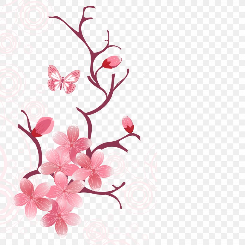 Cherry Blossom Mobile Phone Pink Wallpaper, PNG, 3125x3125px, Cherry Blossom, Blossom, Branch, Color, Floral Design Download Free
