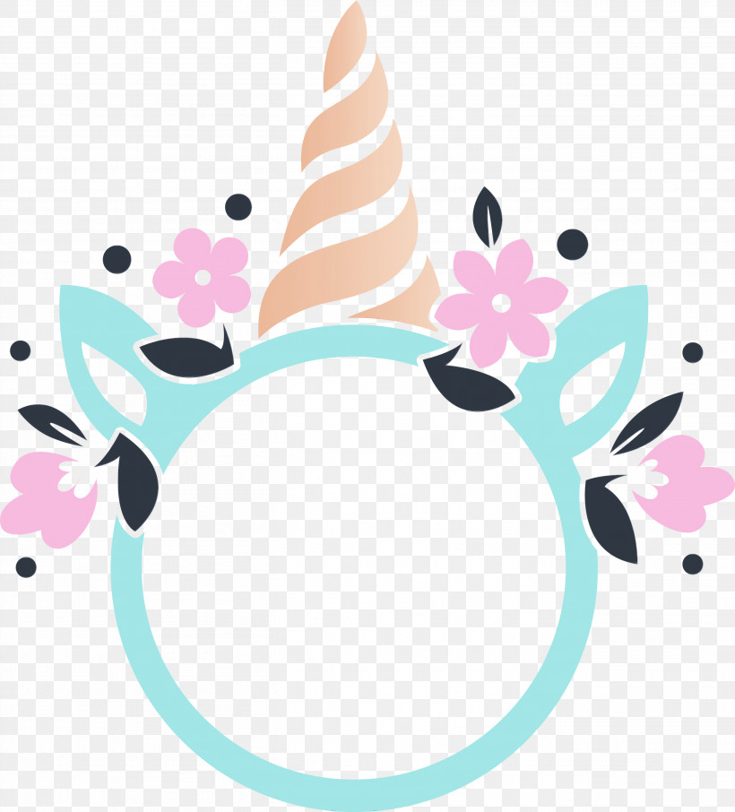 Pink Cartoon Pattern Hair Accessory Circle, PNG, 2714x3000px, Unicorn Frame, Cartoon, Circle, Hair Accessory, Paint Download Free