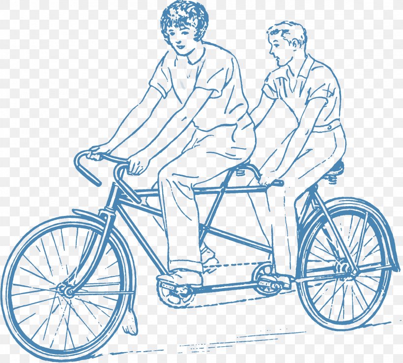 Tandem Bicycle Drawing Cycling Clip Art, PNG, 2310x2081px, Bicycle, Area, Art, Artwork, Bicycle Accessory Download Free
