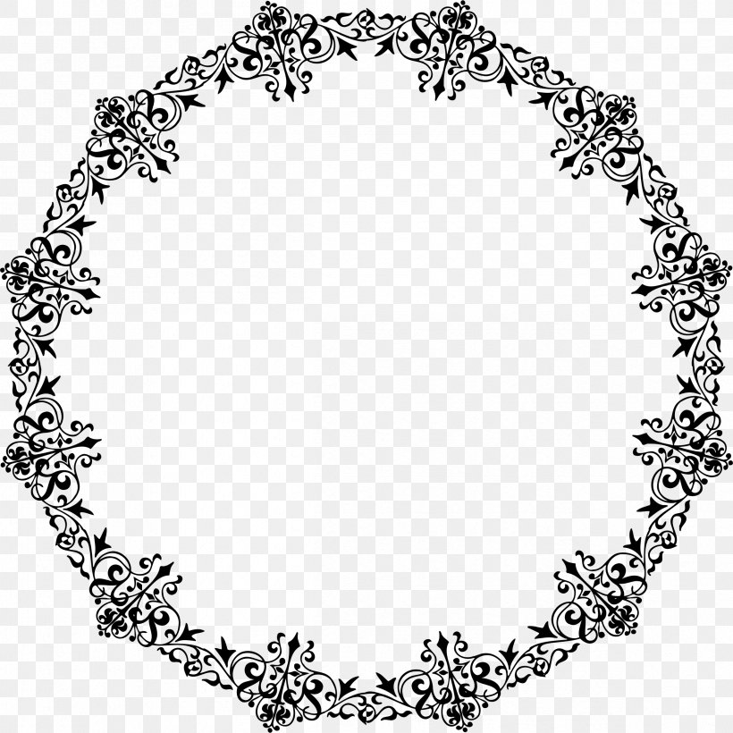 Clip Art, PNG, 2398x2400px, Picture Frames, Area, Black And White, Body Jewelry, Line Art Download Free