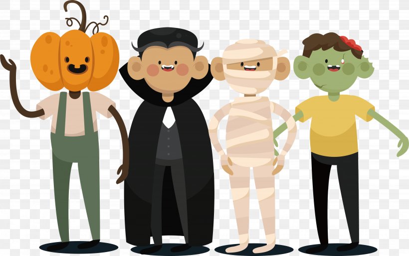 Cartoon Illustration, PNG, 4104x2574px, Cartoon, Communication, Designer, Festival, Halloween Download Free