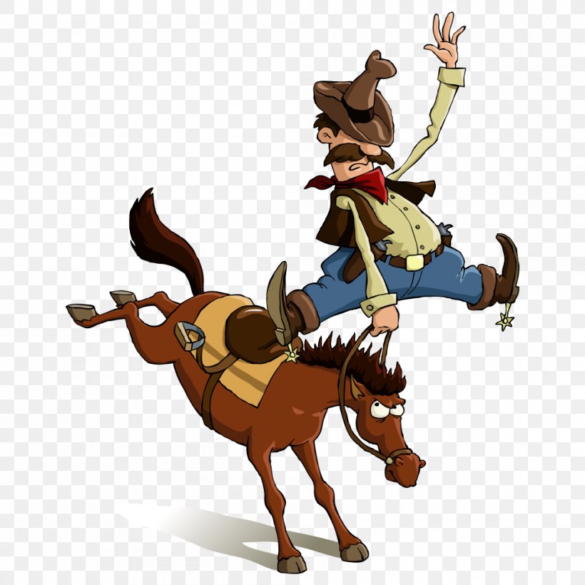 Horse Cowboy Cartoon Equestrianism, PNG, 1000x1000px, Horse, Cartoon,  Cowboy, Deer, Drawing Download Free