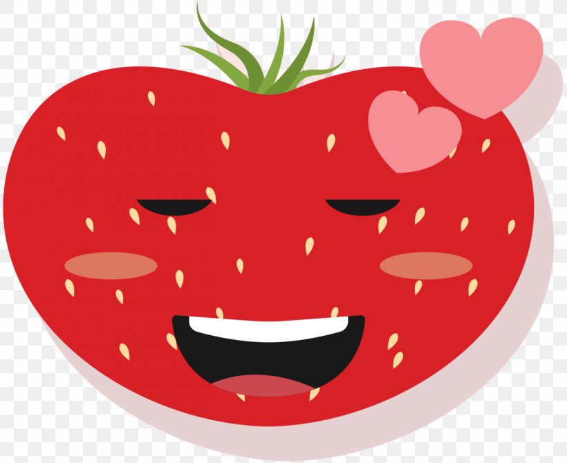 Strawberry Clip Art Illustration Vegetable Potato, PNG, 1353x1106px, Strawberry, Apple, Cartoon, Facial Expression, Food Download Free