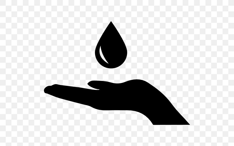 Hand Painted Water Drop, PNG, 512x512px, Drop, Black, Black And White, Finger, Hand Download Free