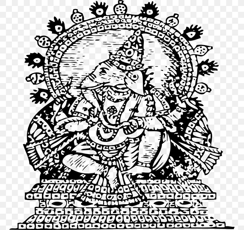 Ganesha Shiva Clip Art, PNG, 757x775px, Ganesha, Area, Art, Artwork, Black And White Download Free