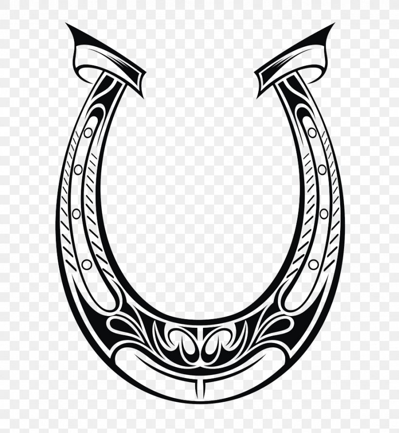 Horseshoe Clip Art, PNG, 922x1000px, Horseshoe, Black And White, Drawing, Graphic Arts, Horse Download Free