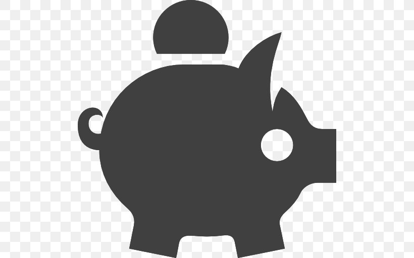 Piggy Bank Money Saving, PNG, 512x512px, Piggy Bank, Bank, Black, Black And White, Carnivoran Download Free