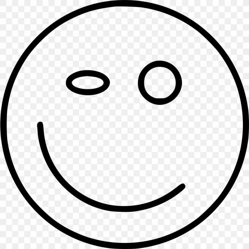 Smiley Eye White Line Art, PNG, 981x980px, Smiley, Area, Black, Black And White, Emoticon Download Free