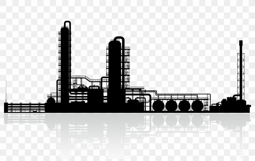 Oil Refinery Petroleum Chemical Plant Clip Art, PNG, 1250x789px, Oil Refinery, Black And White, Chemical Industry, Chemical Plant, Energy Download Free