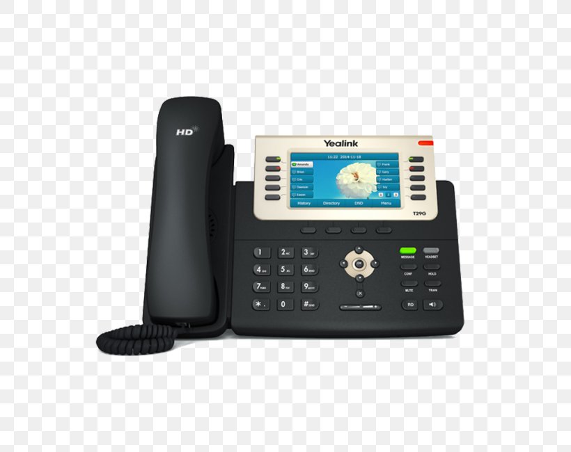Yealink SIP-T29G Gigabit VoIP Phone Yealink W52H Session Initiation Protocol Voice Over IP, PNG, 650x650px, Voip Phone, Answering Machine, Business Telephone System, Communication, Corded Phone Download Free
