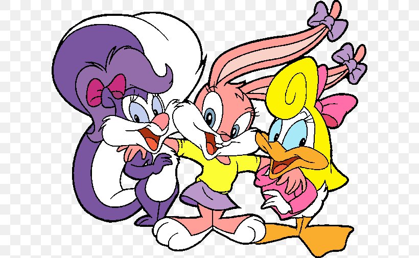 Babs Bunny Elmyra Duff Fifi La Fume Shirley The Loon Plucky Duck, PNG, 618x505px, Watercolor, Cartoon, Flower, Frame, Heart Download Free