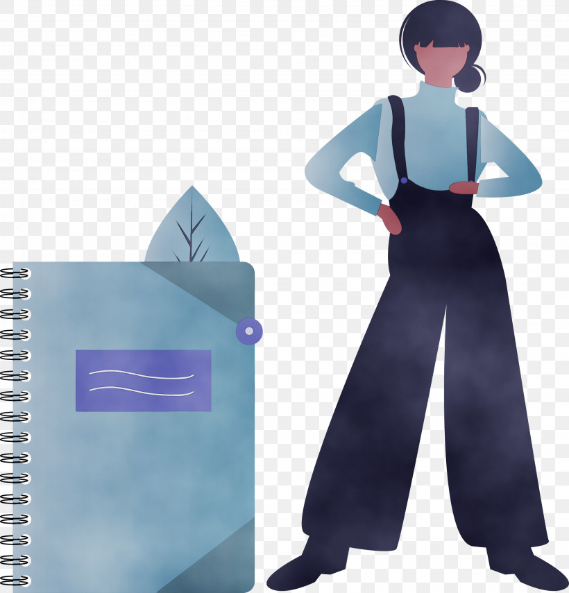 Standing Paper Product, PNG, 2877x3000px, Notebook, Girl, Paint, Paper Product, Standing Download Free