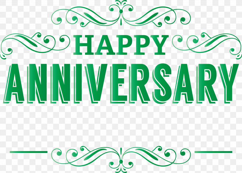 Happy Anniversary, PNG, 3000x2148px, Happy Anniversary, Area, Green, Leaf, Line Download Free