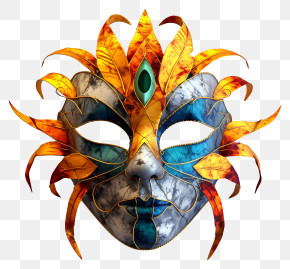 Realistic 3d Carnival Mask - Colorful Decorative Mask PNG