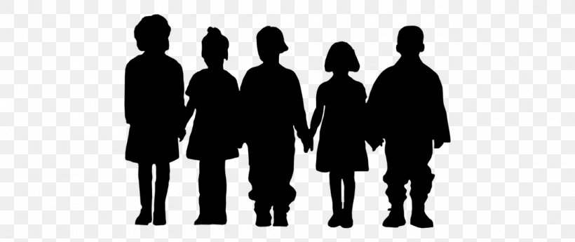 Silhouette Child Drawing Clip Art, PNG, 1100x464px, Silhouette, Art, Black And White, Business, Child Download Free