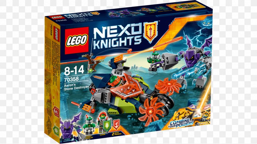 LEGO 70358 NEXO KNIGHTS Aaron's Stone Destroyer Toy Lego Minifigure LEGO 70356 NEXO KNIGHTS The Stone Colossus Of Ultimate Destruction, PNG, 1488x837px, Toy, Bricklink, Lego, Lego Minifigure, Lepin Download Free