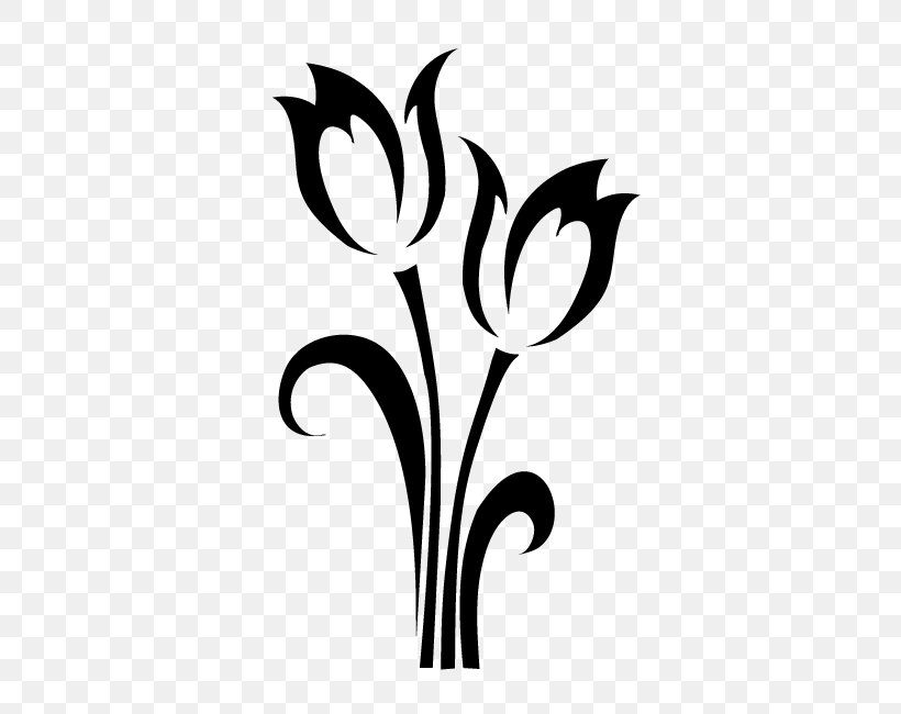 Tulip Flower, PNG, 650x650px, Tulip, Artwork, Black And White, Branch, Color Download Free