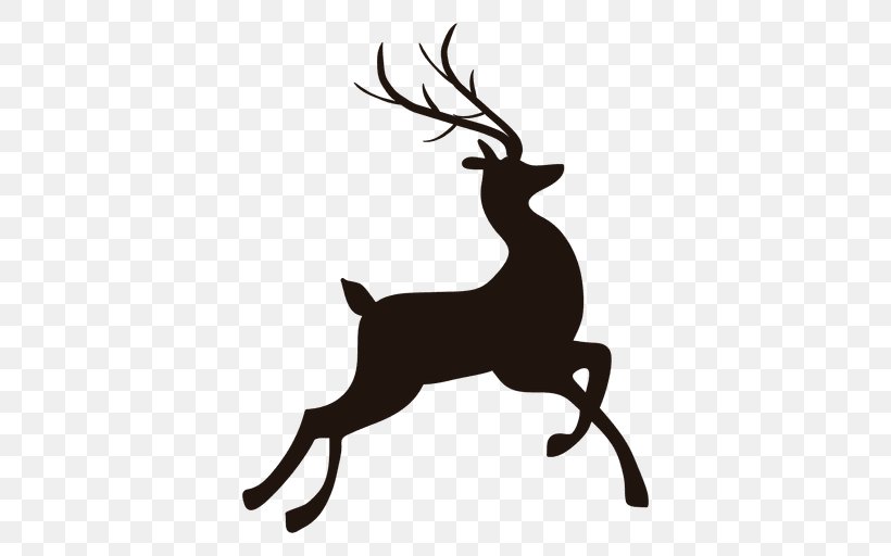 Reindeer Rudolph Santa Claus, PNG, 512x512px, Reindeer, Antler, Black And White, Christmas, Deer Download Free