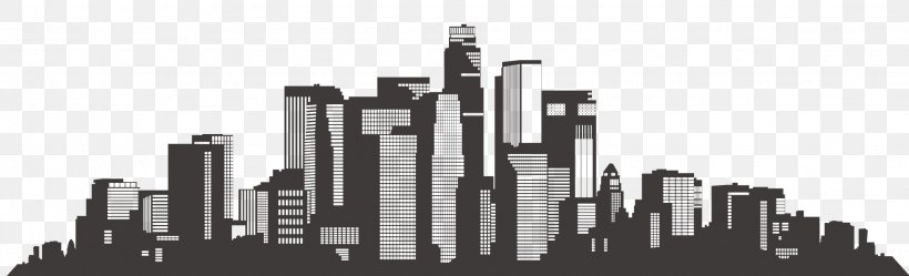 Los Angeles Skyline Silhouette, PNG, 2047x622px, Los Angeles, Black And White, Brand, Building, City Download Free