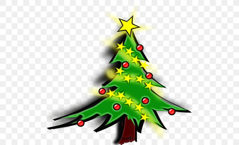 Christmas Tree, PNG, 500x500px, Watercolor, Christmas, Christmas Decoration, Christmas Eve, Christmas Ornament Download Free