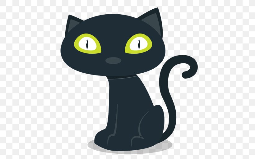 Halloween Black Cat, PNG, 512x512px, Kitten, Black, Black Cat, Carnivoran, Cartoon Download Free