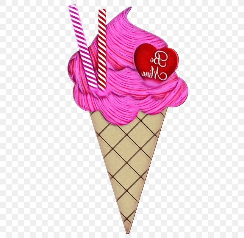 Ice Cream Cone Background, PNG, 800x800px, Watercolor, Cone, Cream, Dairy, Dessert Download Free