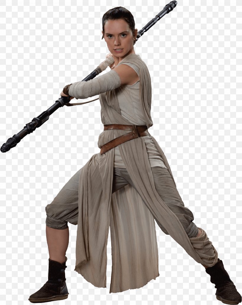 Rey Star Wars Episode VII Daisy Ridley Luke Skywalker Leia Organa, PNG, 2132x2693px, Rey, Character, Cold Weapon, Costume, Daisy Ridley Download Free
