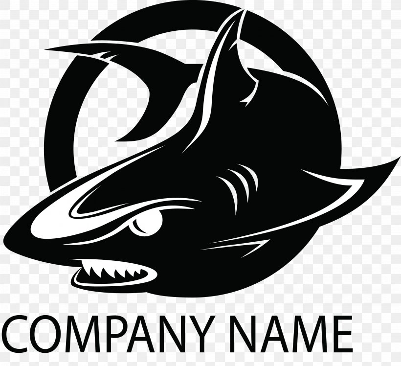 Shark Logo Royalty-free Clip Art, PNG, 2668x2436px, Shark, Black And White, Brand, Fictional Character, Great White Shark Download Free