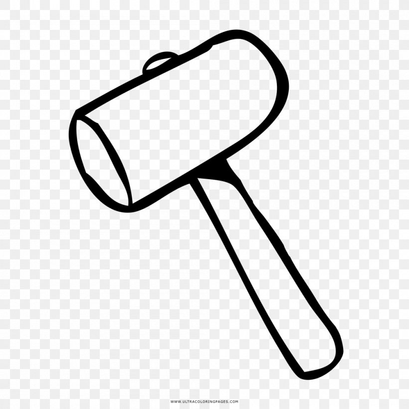 Drawing Coloring Book Mallet Clip Art, PNG, 1000x1000px, Drawing, Area, Black And White, Clothing Accessories, Coloring Book Download Free
