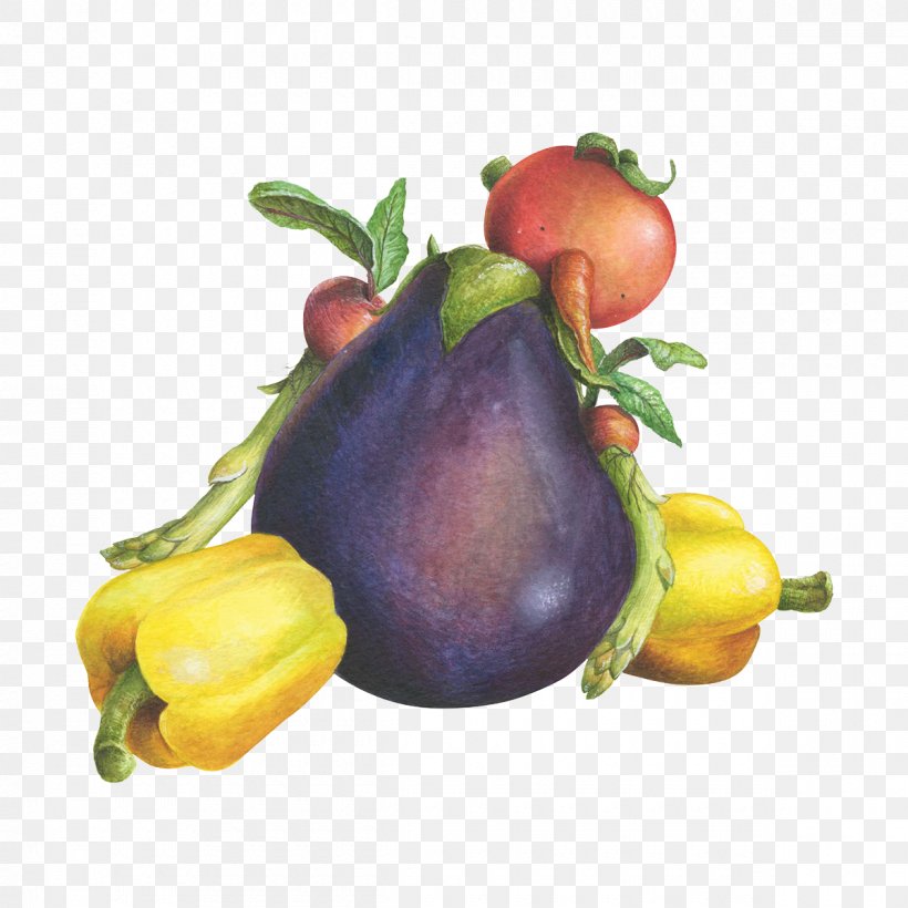 Eggplant Tomato Food, PNG, 1200x1200px, Eggplant, Accessory Fruit, Apple, Caricature, Cauliflower Download Free