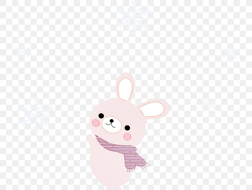 Pink White Cartoon Rabbit Animation, PNG, 728x617px, Pink, Animation, Cartoon, Rabbit, Smile Download Free