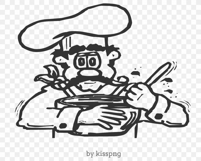 Chef Cooking, PNG, 1500x1200px, Vertebrate, Art, Artwork, Black, Black And White Download Free