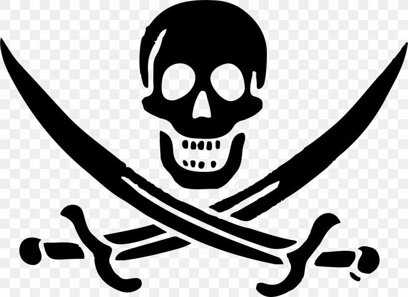 Jolly Roger Piracy Logo Clip Art, PNG, 1980x1445px, Jolly Roger, Black And White, Brand, Calico Jack, Logo Download Free
