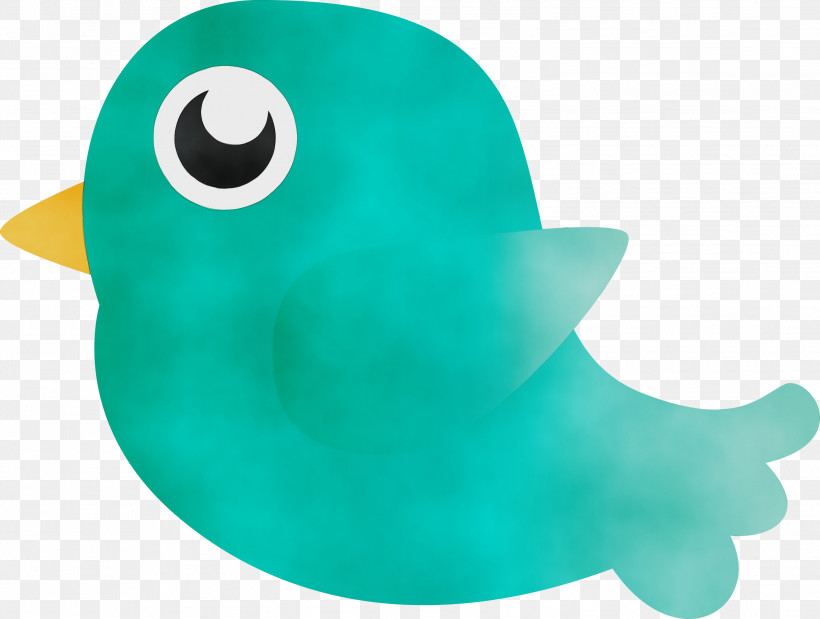 Turquoise Aqua Toy Dolphin Turquoise, PNG, 2999x2265px, Cartoon Bird, Aqua, Cute Bird, Dolphin, Paint Download Free