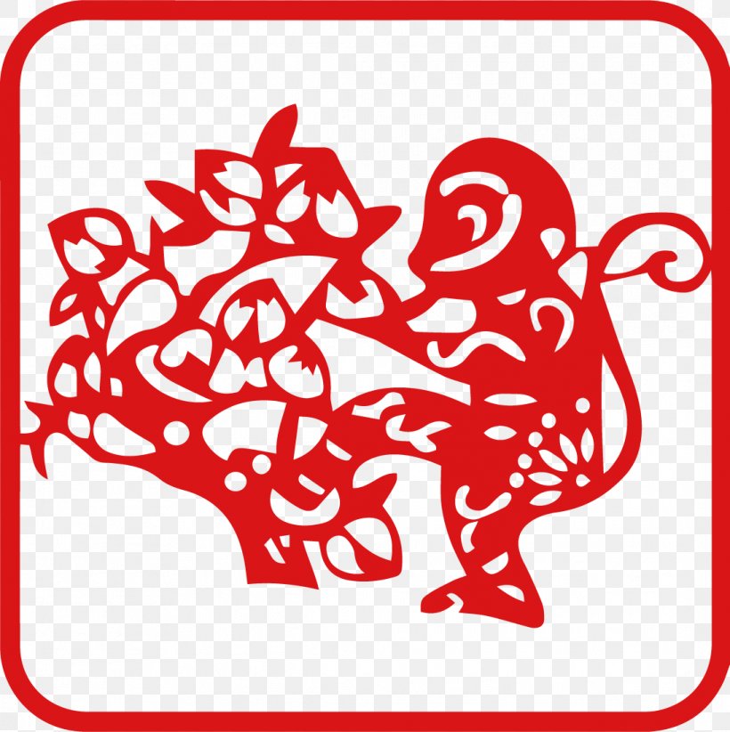 Papercutting Dog Chinese Zodiac Chinese Paper Cutting, PNG, 1091x1094px, Watercolor, Cartoon, Flower, Frame, Heart Download Free