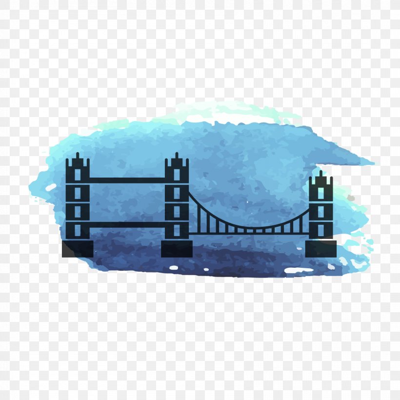 London Watercolor Painting Landscape Painting, PNG, 1667x1667px, London, Blue, Brand, Bridge, Chinese Painting Download Free