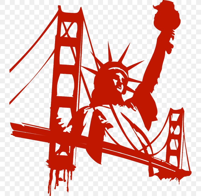 Statue Of Liberty Manhattan Bridge Golden Gate Bridge Sticker, PNG, 800x800px, Statue Of Liberty, Apple, Area, Art, Artwork Download Free