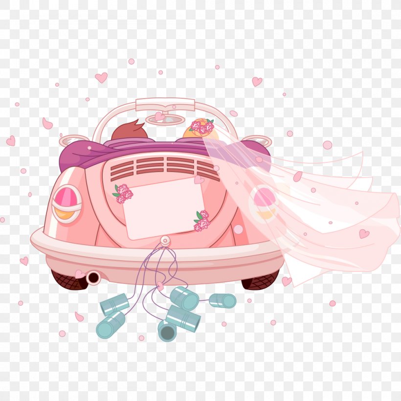 Wedding Invitation Marriage Clip Art, PNG, 1000x1000px, Wedding Invitation, Car, Drawing, Illustration, Just Married Download Free