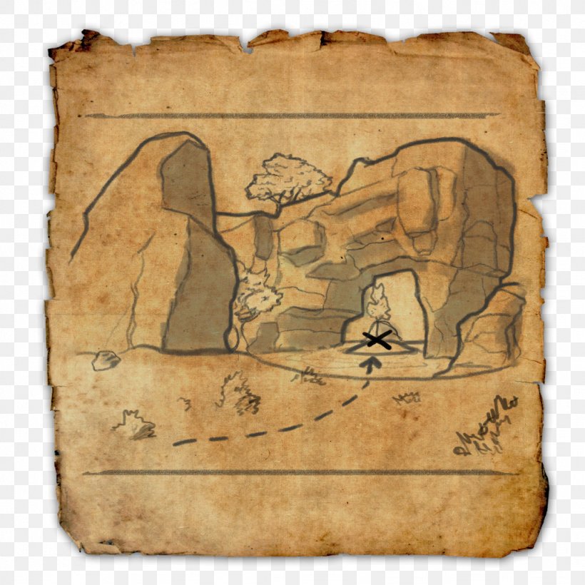 The Elder Scrolls Online The Elder Scrolls V: Skyrim Treasure Island Treasure Map, PNG, 1024x1024px, Watercolor, Cartoon, Flower, Frame, Heart Download Free