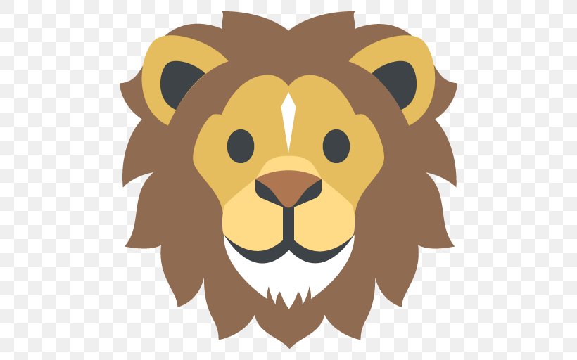 Lion Emoji Sticker Clip Art, PNG, 512x512px, Lion, Autocad Dxf, Big Cats, Carnivoran, Cartoon Download Free